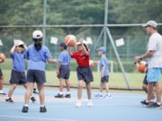 Importance of sports in every human life A group of kids playing basketball in play ground