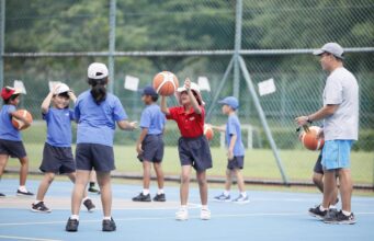 Importance of sports in every human life A group of kids playing basketball in play ground